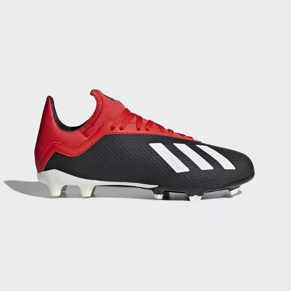 Adidas X 18.3 Firm Ground Tacos de Futbol Negros Para Niño (MX-71350)